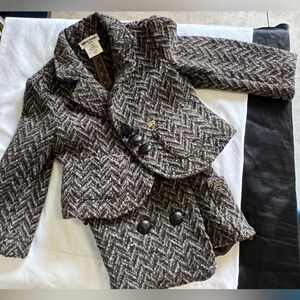 SONIA RYKIEL tweed  coat and skirt with buttons and pockets